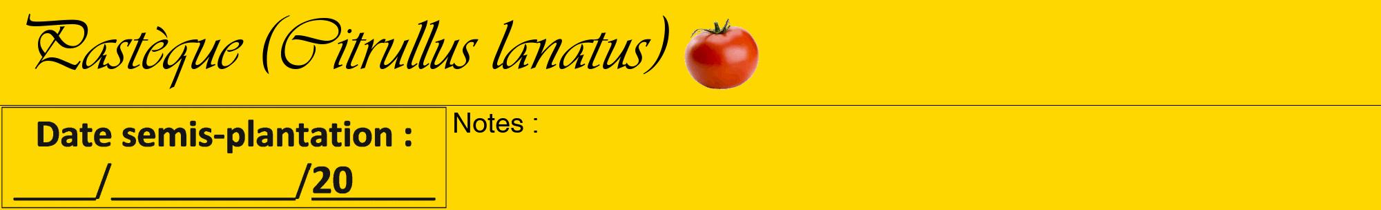 Étiquette de : Citrullus lanatus - format a - style noire21viv avec comestibilité simplifiée