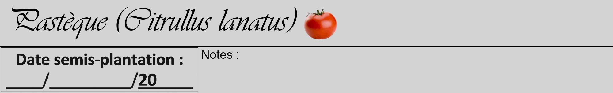 Étiquette de : Citrullus lanatus - format a - style noire56viv avec comestibilité simplifiée