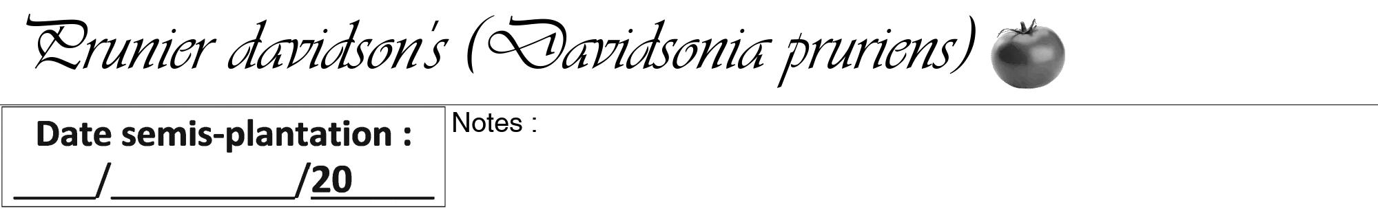 Étiquette de : Davidsonia pruriens - format a - style noire60viv avec comestibilité simplifiée