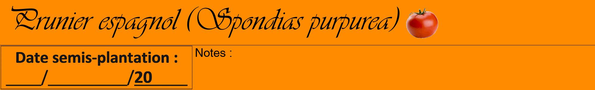 Étiquette de : Spondias purpurea - format a - style noire23viv avec comestibilité simplifiée
