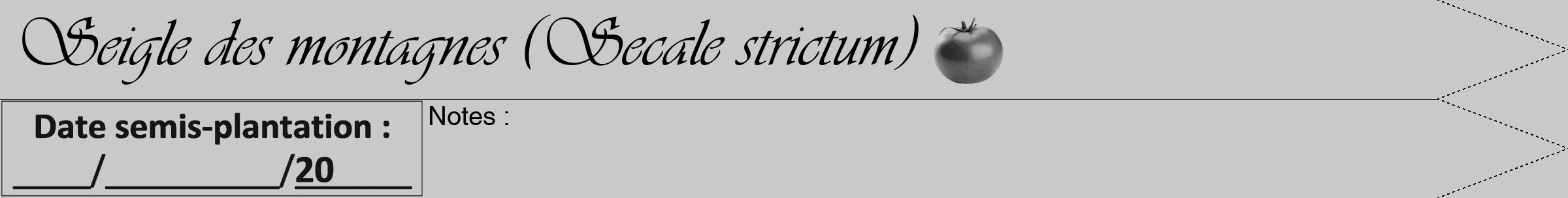 Étiquette de : Secale strictum - format a - style noire54simpleviv avec comestibilité simplifiée