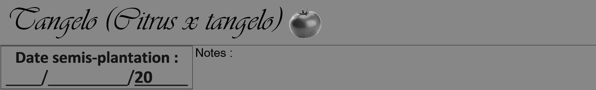 Étiquette de : Citrus x tangelo - format a - style noire12viv avec comestibilité simplifiée