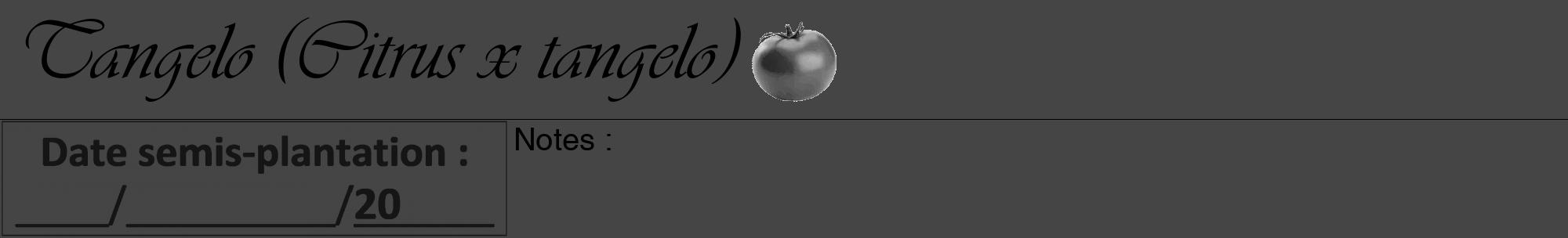 Étiquette de : Citrus x tangelo - format a - style noire58basiqueviv avec comestibilité simplifiée