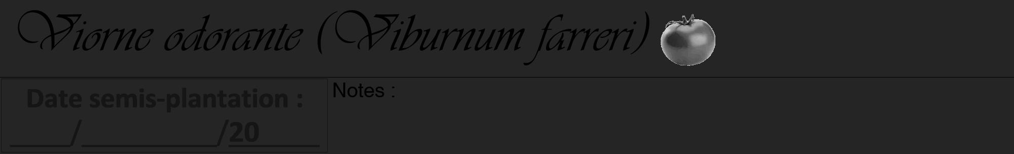 Étiquette de : Viburnum farreri - format a - style noire47viv avec comestibilité simplifiée
