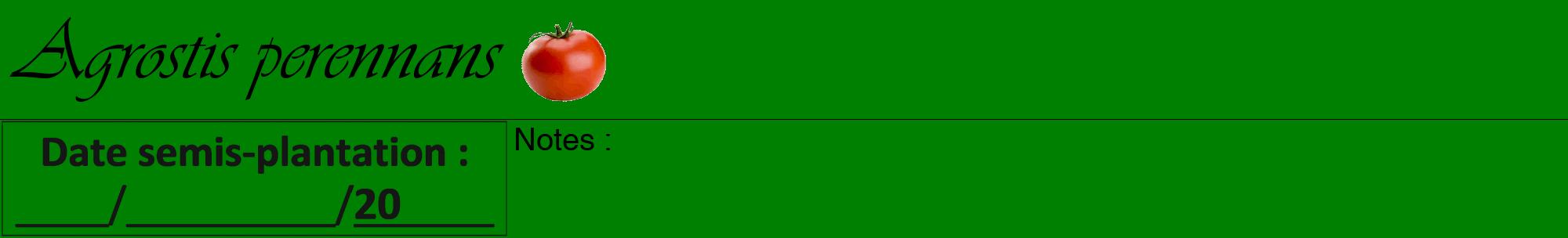 Étiquette de : Agrostis perennans - format a - style noire9viv avec comestibilité simplifiée