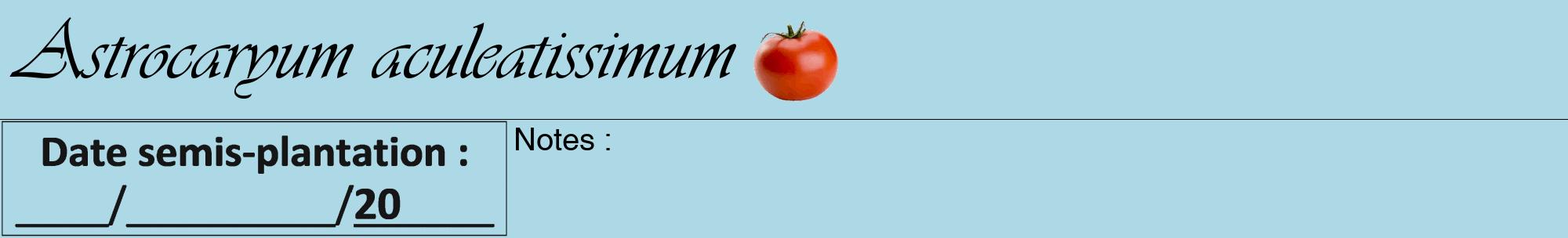 Étiquette de : Astrocaryum aculeatissimum - format a - style noire0viv avec comestibilité simplifiée