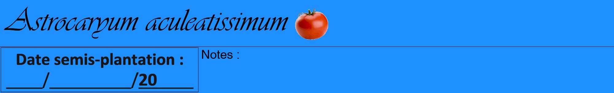 Étiquette de : Astrocaryum aculeatissimum - format a - style noire3viv avec comestibilité simplifiée