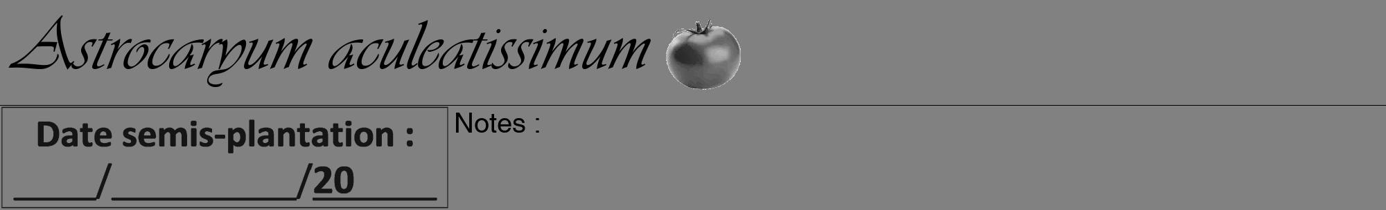 Étiquette de : Astrocaryum aculeatissimum - format a - style noire50viv avec comestibilité simplifiée