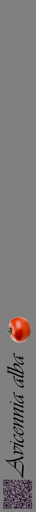 Étiquette de : Avicennia alba - format a - style noire57viv avec qrcode et comestibilité simplifiée