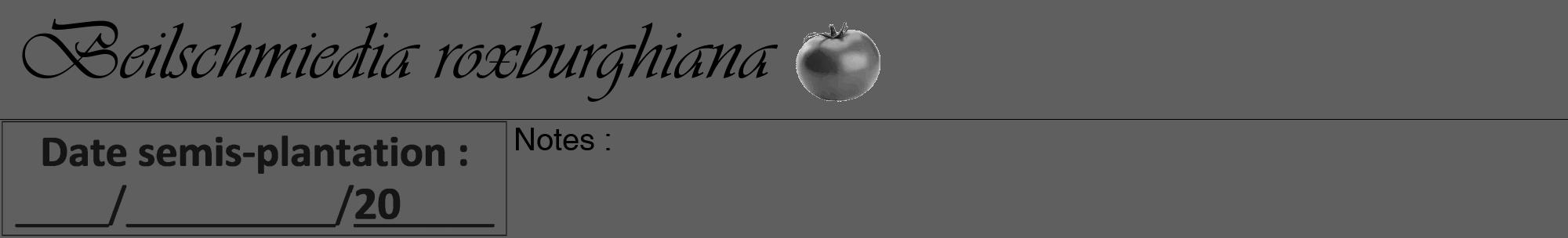 Étiquette de : Beilschmiedia roxburghiana - format a - style noire10viv avec comestibilité simplifiée