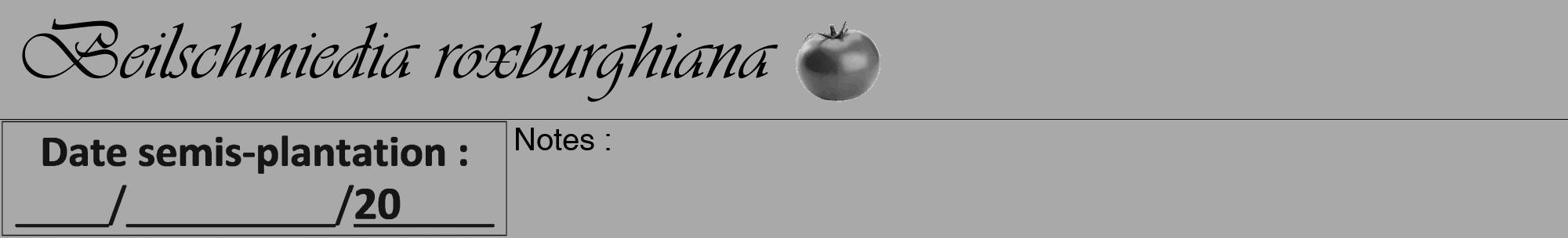 Étiquette de : Beilschmiedia roxburghiana - format a - style noire13viv avec comestibilité simplifiée