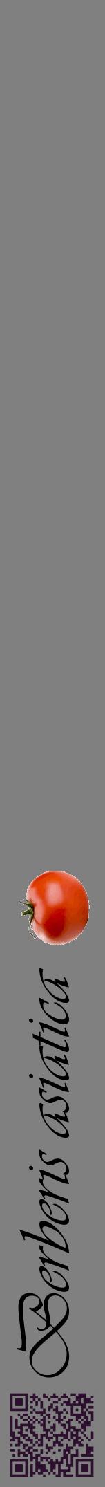 Étiquette de : Berberis asiatica - format a - style noire57viv avec qrcode et comestibilité simplifiée