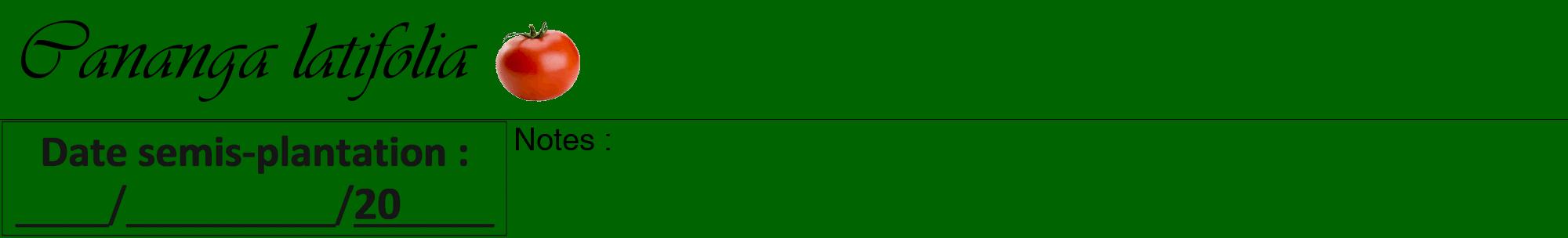Étiquette de : Cananga latifolia - format a - style noire8viv avec comestibilité simplifiée