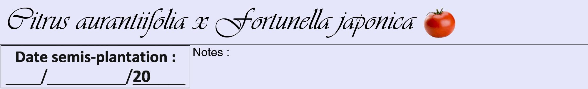 Étiquette de : Citrus aurantiifolia x Fortunella japonica - format a - style noire55viv avec comestibilité simplifiée