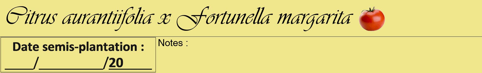 Étiquette de : Citrus aurantiifolia x Fortunella margarita - format a - style noire20viv avec comestibilité simplifiée