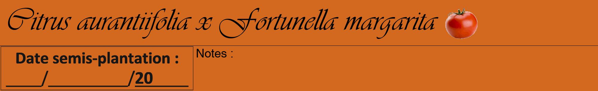 Étiquette de : Citrus aurantiifolia x Fortunella margarita - format a - style noire31viv avec comestibilité simplifiée