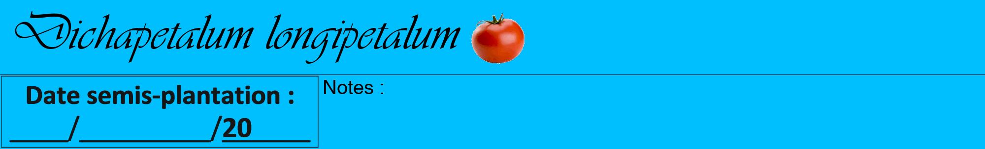 Étiquette de : Dichapetalum longipetalum - format a - style noire2viv avec comestibilité simplifiée