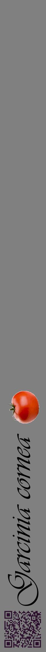 Étiquette de : Garcinia cornea - format a - style noire57viv avec qrcode et comestibilité simplifiée