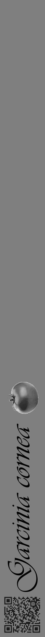 Étiquette de : Garcinia cornea - format a - style noire57simpleviv avec qrcode et comestibilité simplifiée - position verticale