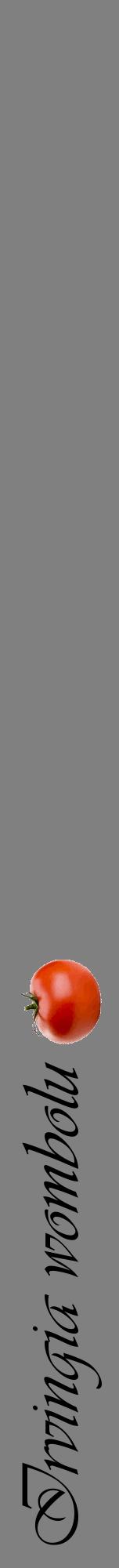 Étiquette de : Irvingia wombolu - format a - style noire57viv avec comestibilité simplifiée - position verticale