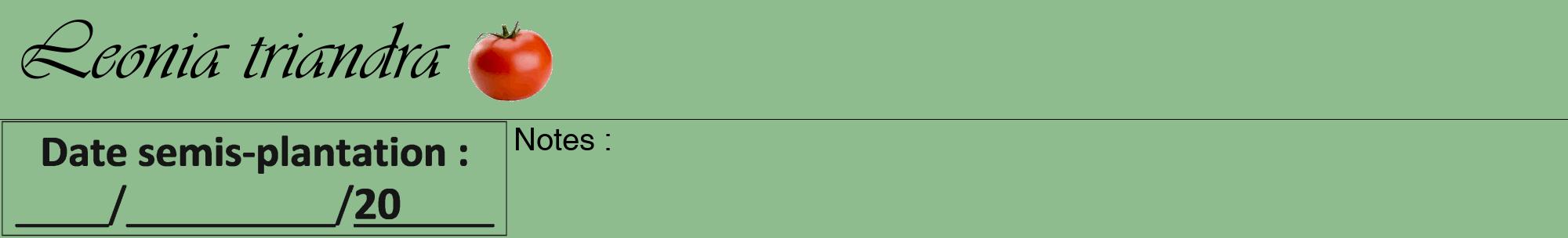 Étiquette de : Leonia triandra - format a - style noire13viv avec comestibilité simplifiée