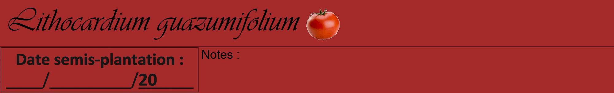 Étiquette de : Lithocardium guazumifolium - format a - style noire33viv avec comestibilité simplifiée