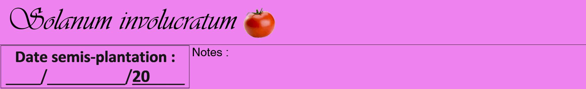 Étiquette de : Solanum involucratum - format a - style noire53viv avec comestibilité simplifiée