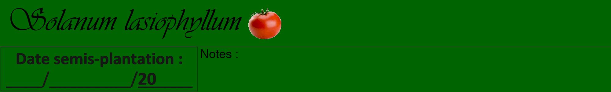 Étiquette de : Solanum lasiophyllum - format a - style noire8viv avec comestibilité simplifiée