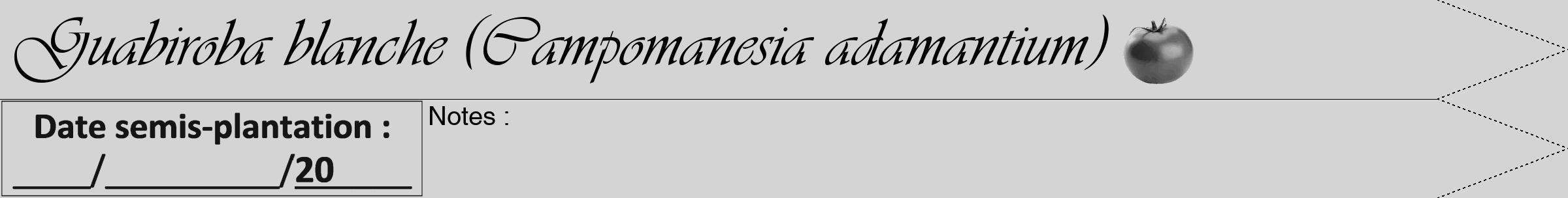 Étiquette de : Campomanesia adamantium - format b - style noire40viv avec comestibilité simplifiée