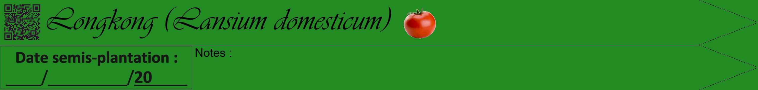 Étiquette de : Lansium domesticum - format b - style noire10viv avec qrcode et comestibilité simplifiée
