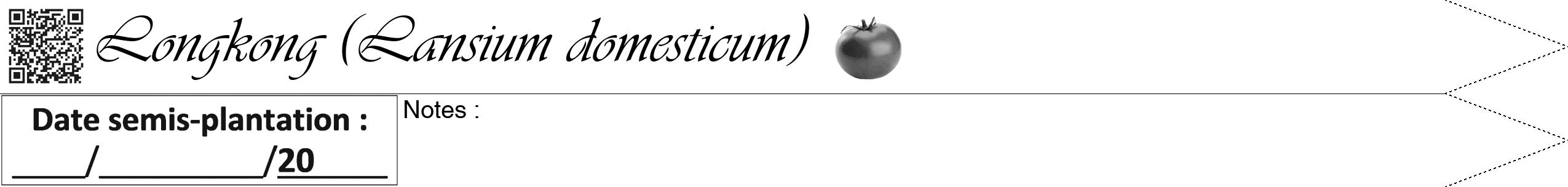 Étiquette de : Lansium domesticum - format b - style noire60viv avec qrcode et comestibilité simplifiée