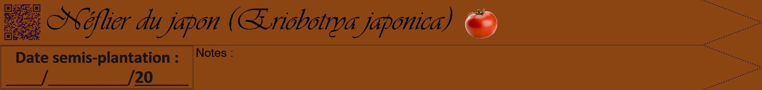 Étiquette de : Eriobotrya japonica - format b - style noire30simpleviv avec qrcode et comestibilité simplifiée