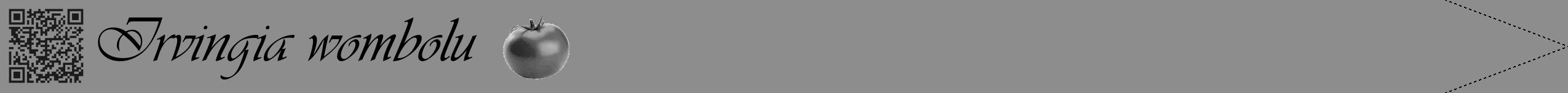 Étiquette de : Irvingia wombolu - format b - style noire2viv avec qrcode et comestibilité simplifiée