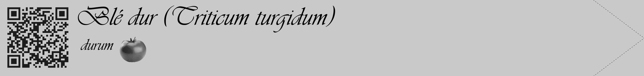 Étiquette de : Triticum turgidum durum - format c - style noire54simple_basique_basiqueviv avec qrcode et comestibilité simplifiée
