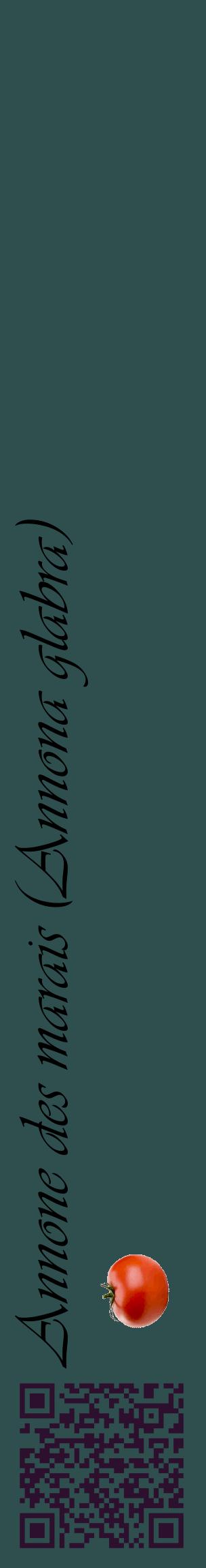 Étiquette de : Annona glabra - format c - style noire58_basiqueviv avec qrcode et comestibilité simplifiée