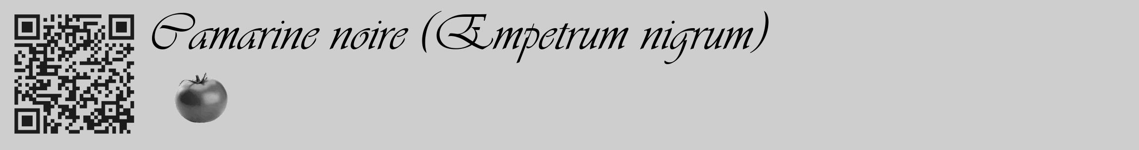 Étiquette de : Empetrum nigrum - format c - style noire17_basique_basiqueviv avec qrcode et comestibilité simplifiée