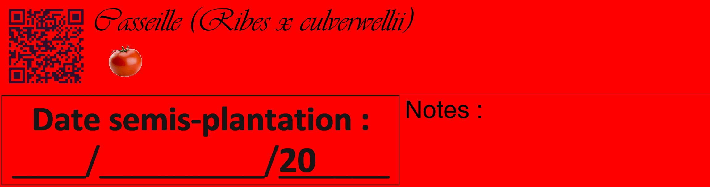 Étiquette de : Ribes x culverwellii - format c - style noire27_basique_basiqueviv avec qrcode et comestibilité simplifiée