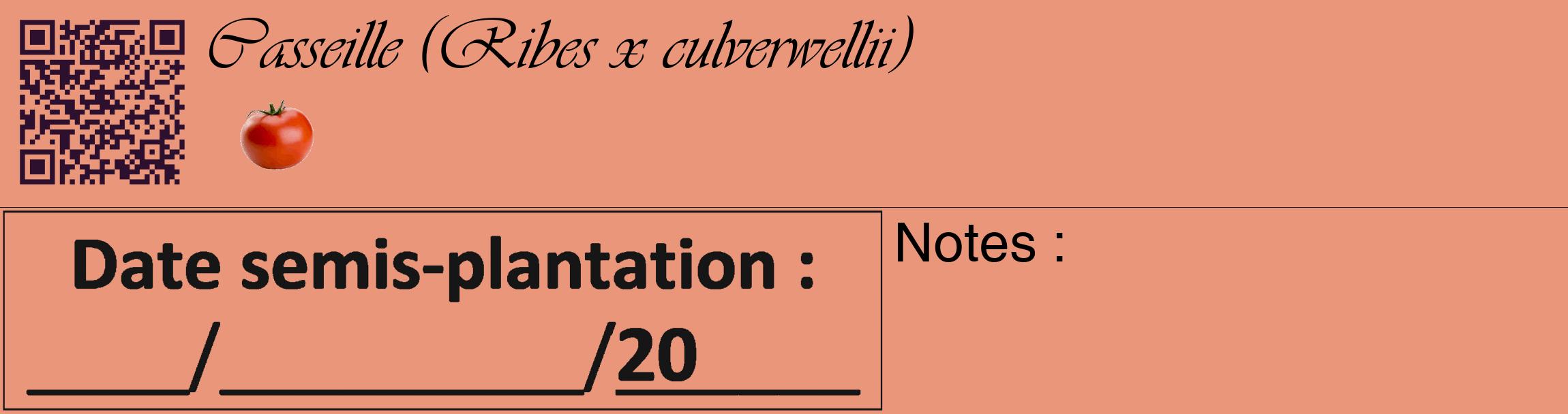 Étiquette de : Ribes x culverwellii - format c - style noire37_basique_basiqueviv avec qrcode et comestibilité simplifiée