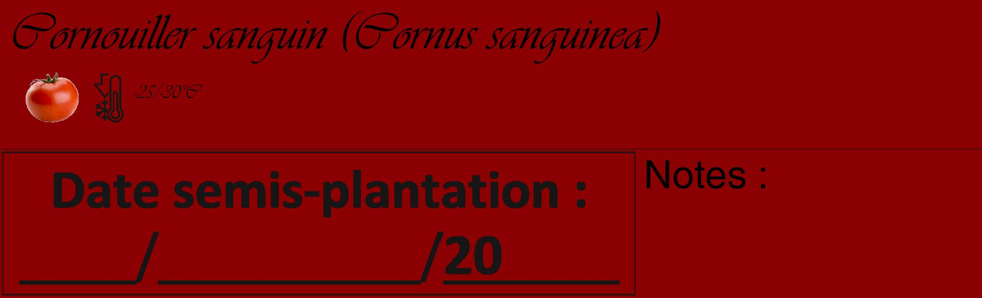Étiquette de : Cornus sanguinea - format c - style noire34_basique_basiqueviv avec comestibilité simplifiée