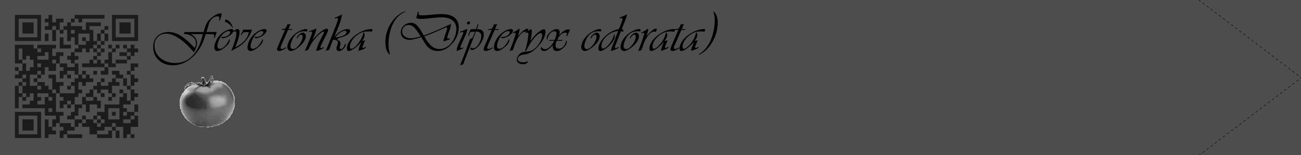Étiquette de : Dipteryx odorata - format c - style noire28_simple_simpleviv avec qrcode et comestibilité simplifiée
