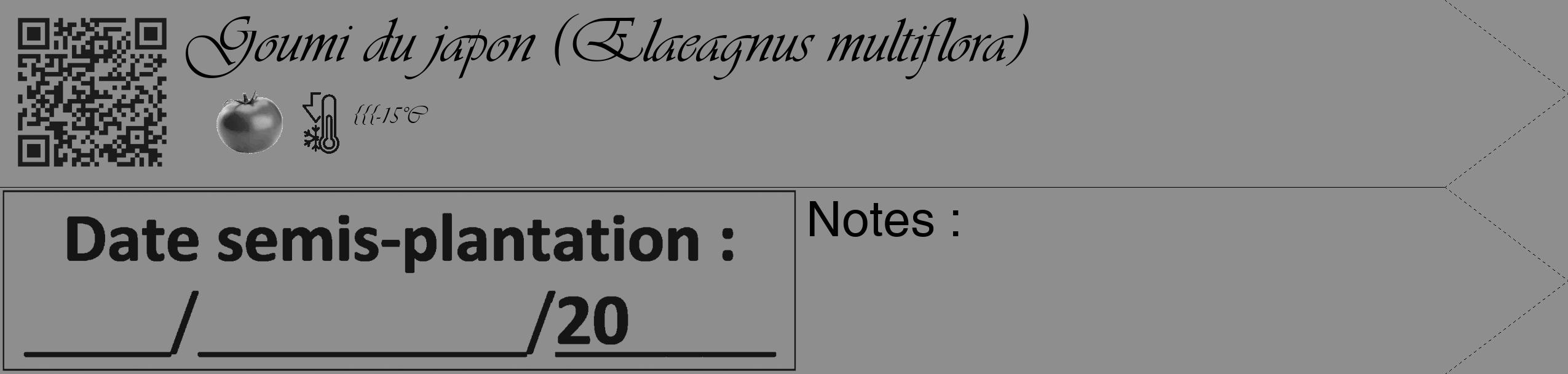 Étiquette de : Elaeagnus multiflora - format c - style noire25_simple_simpleviv avec qrcode et comestibilité simplifiée