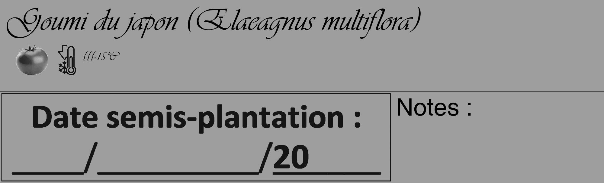 Étiquette de : Elaeagnus multiflora - format c - style noire23_basique_basiqueviv avec comestibilité simplifiée