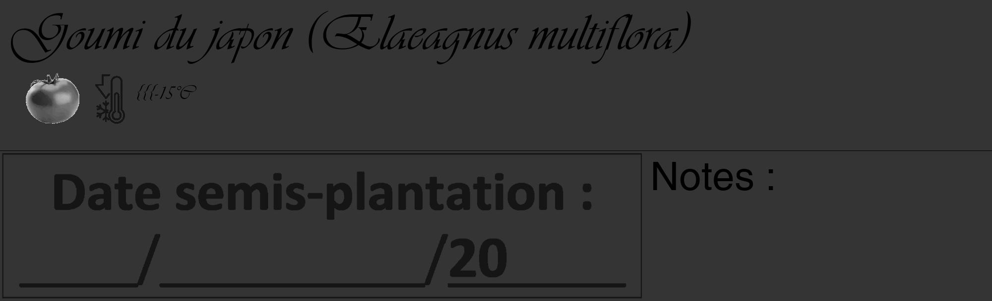 Étiquette de : Elaeagnus multiflora - format c - style noire46_basique_basiqueviv avec comestibilité simplifiée