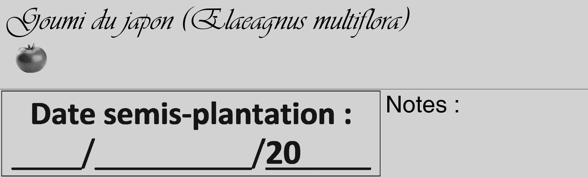 Étiquette de : Elaeagnus multiflora - format c - style noire14_basique_basiqueviv avec comestibilité simplifiée