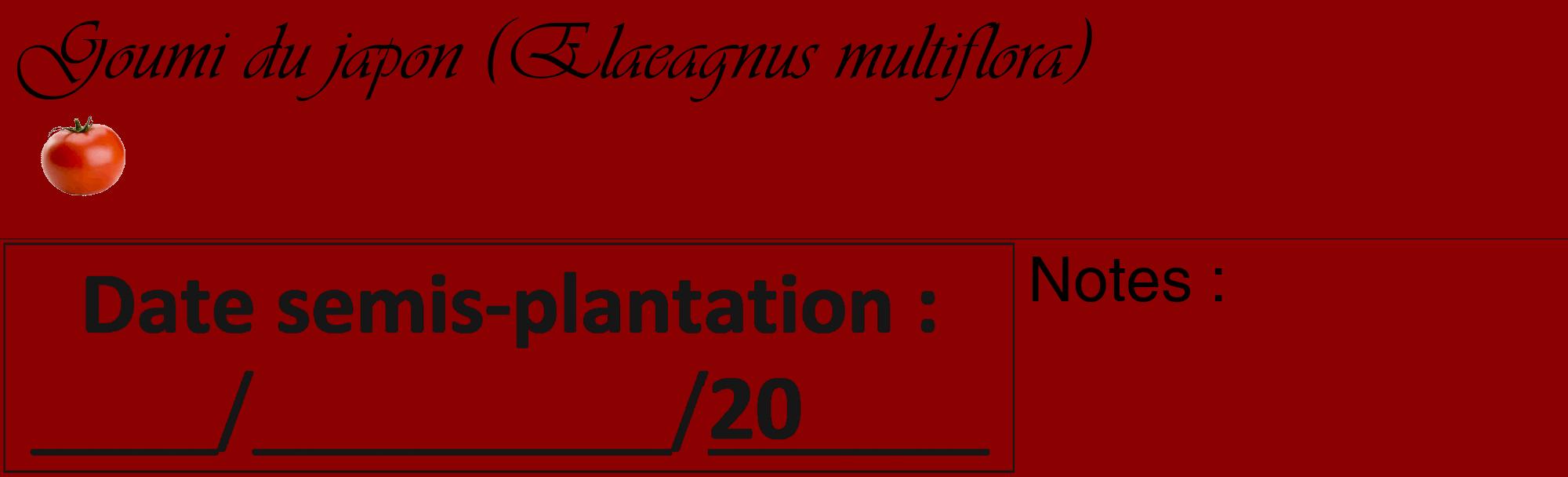 Étiquette de : Elaeagnus multiflora - format c - style noire34_basique_basiqueviv avec comestibilité simplifiée