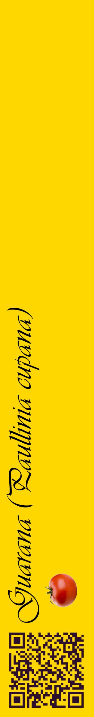 Étiquette de : Paullinia cupana - format c - style noire21_basiqueviv avec qrcode et comestibilité simplifiée