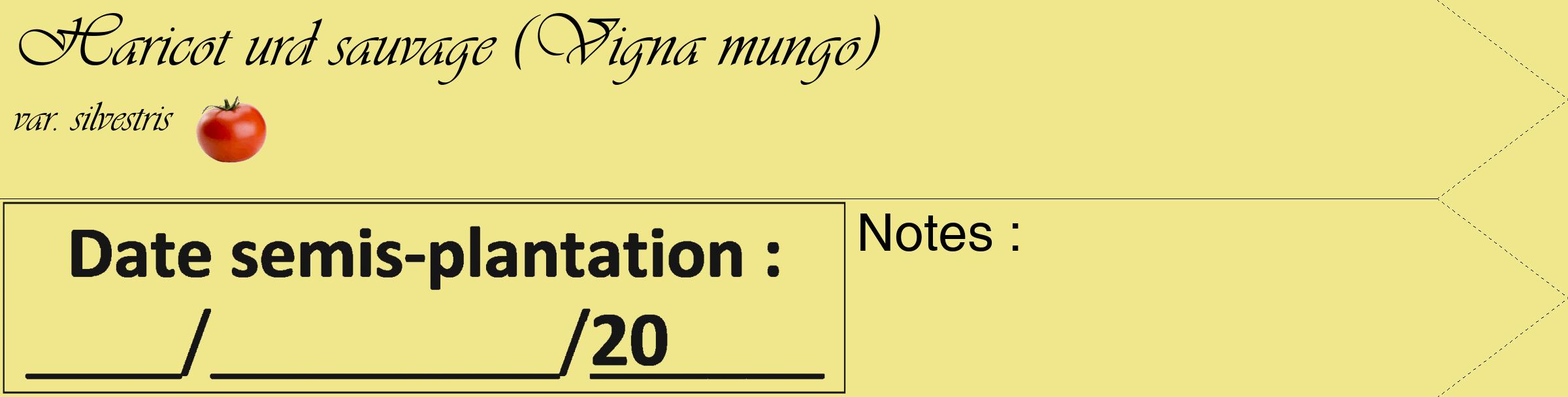 Étiquette de : Vigna mungo var. silvestris - format c - style noire20_simple_simpleviv avec comestibilité simplifiée