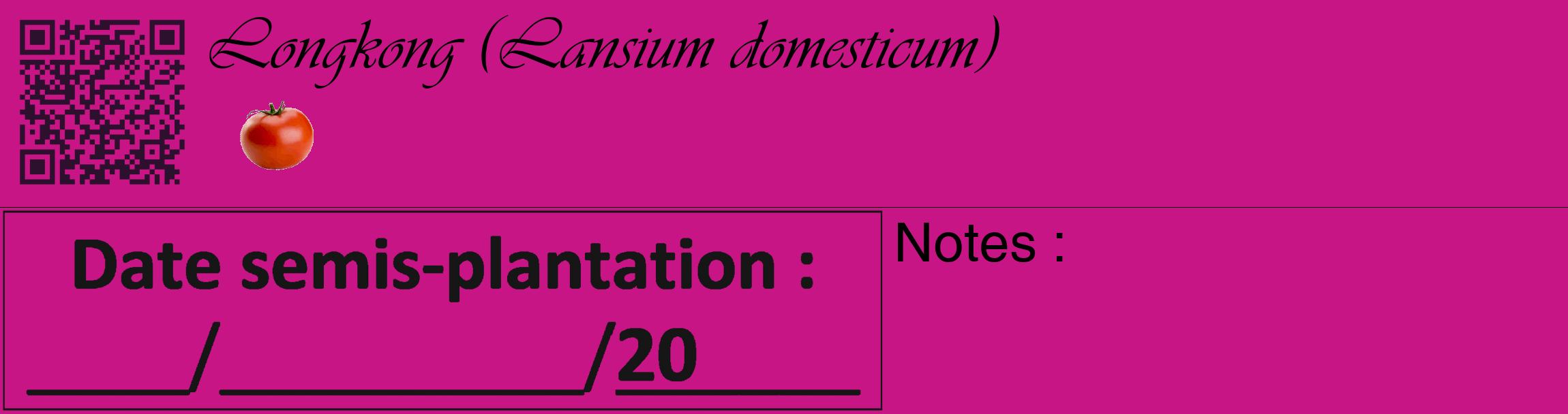 Étiquette de : Lansium domesticum - format c - style noire45_basique_basiqueviv avec qrcode et comestibilité simplifiée