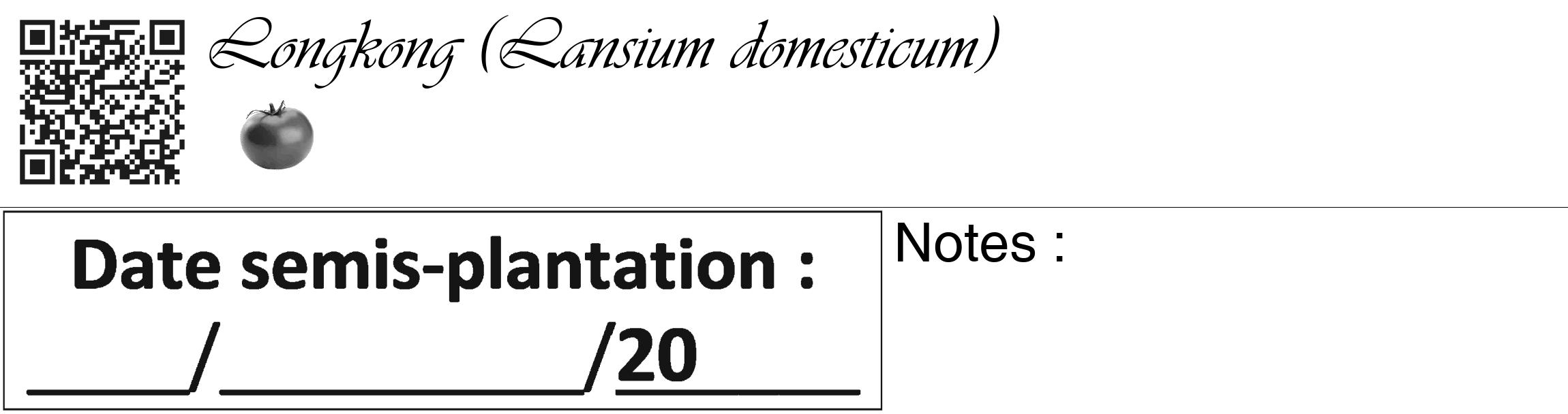 Étiquette de : Lansium domesticum - format c - style noire60_basique_basiqueviv avec qrcode et comestibilité simplifiée