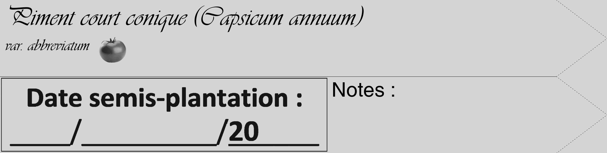 Étiquette de : Capsicum annuum var. abbreviatum - format c - style noire40_simple_simpleviv avec comestibilité simplifiée